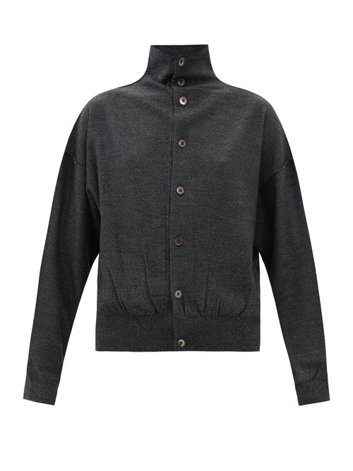 Lemaire - Reversible High-neck Wool-blend Sweater Dark Grey