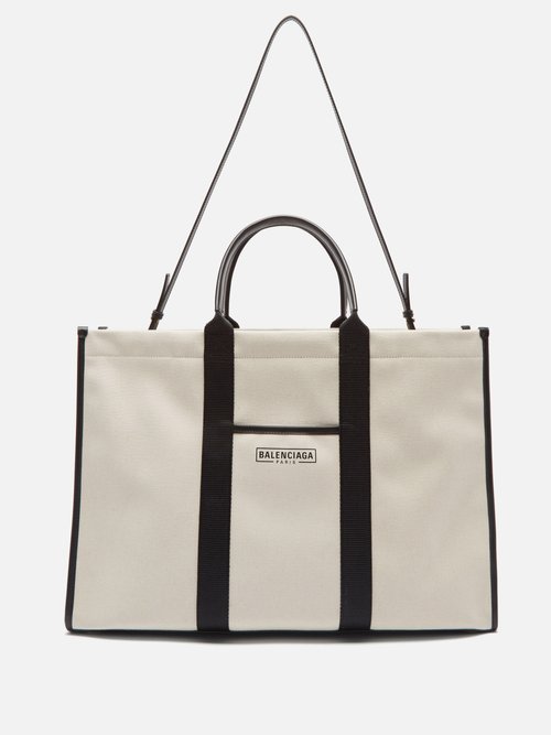 Balenciaga Neo L Leather-trim Canvas Tote Bag