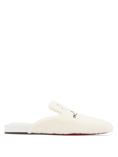 Christian Louboutin Coolito Shearling Backless Loafers