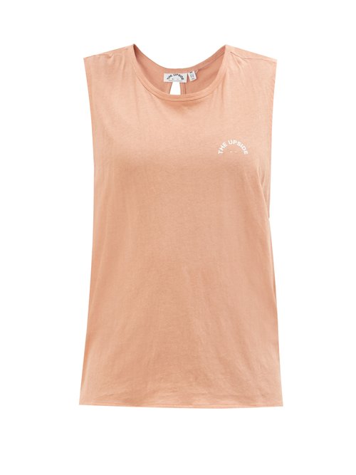 The Upside - Ava Twisted Cotton-blend Tank Top Pink