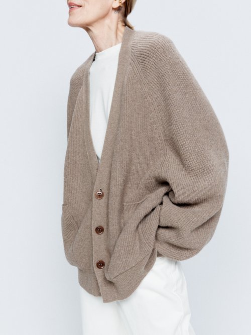 Raey - Recycled Wool-blend Pocket Front Cardigan Light Brown