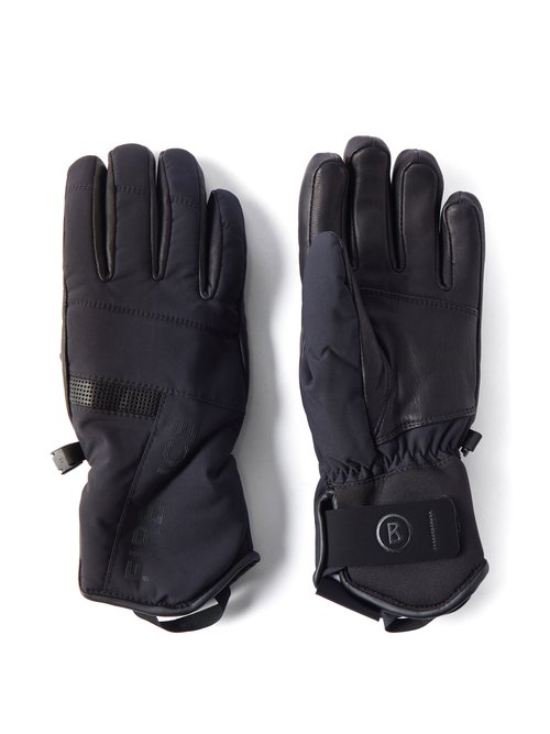 Bogner Fire+ice - Idara Leather-trim Ski Gloves - Womens - Black