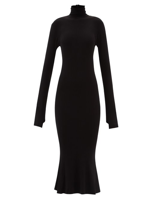 Norma Kamali - High-neck Midi Dress Black