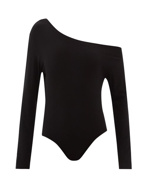 Norma Kamali - One-shoulder Jersey Bodysuit Black