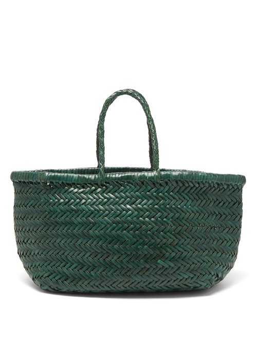 Dragon Diffusion Triple Jump Small Woven-leather Basket Bag