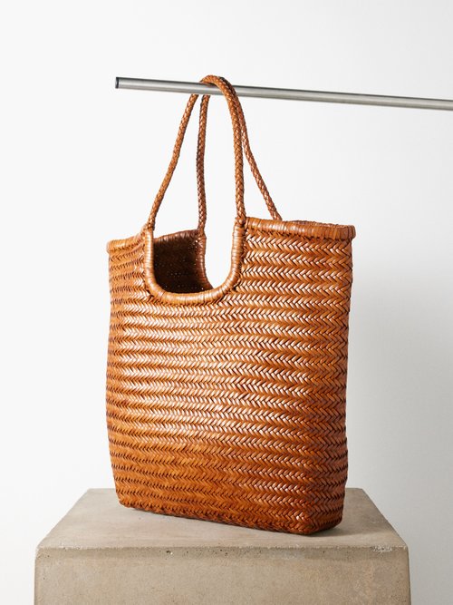 Triple Jump Woven-leather Tote Bag