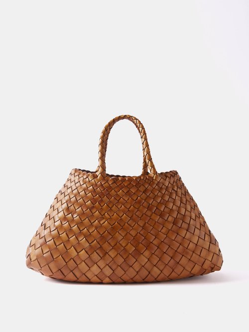 Dragon Diffusion Santa Croce Small Woven-leather Tote Bag