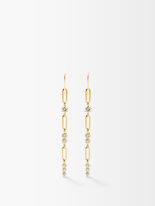 Jade Trau Pia Diamond & 18kt Gold Drop Earrings