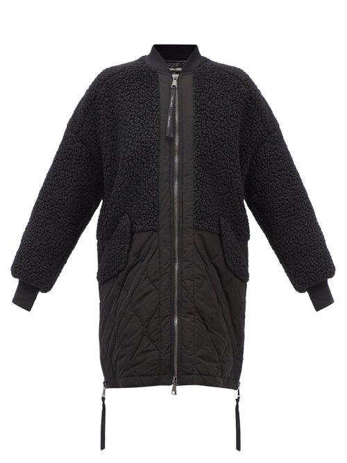 Holden Longline Wool-blend And Padded-shell Bomber Jacket