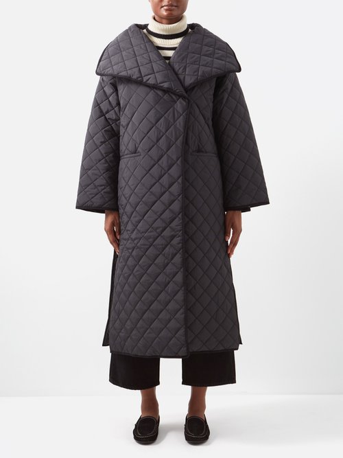 Toteme - Quilted Recycled-shell Wrap Coat Black