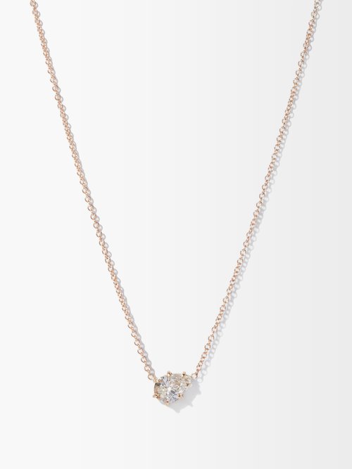Jade Trau Penelope Diamond & 18kt Rose-gold Necklace