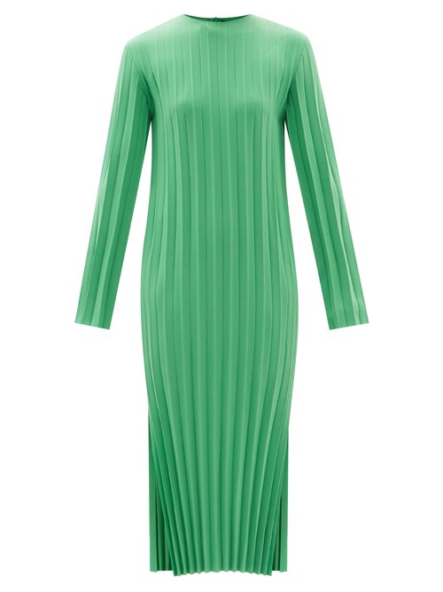 A.w.a.k.e. Mode - Pleated Midi Dress Green