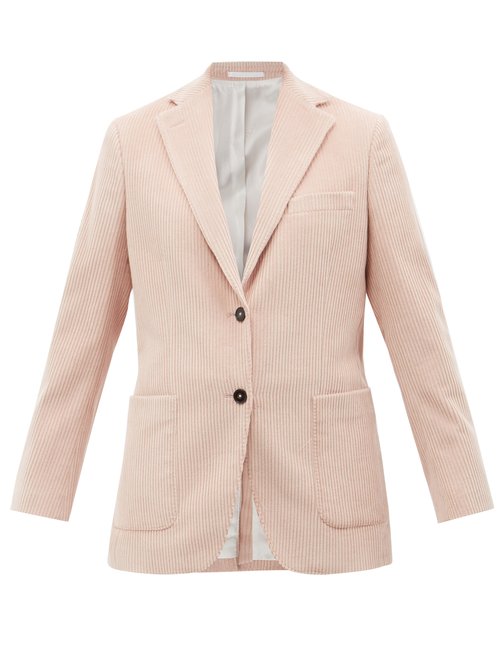 Officine Générale - Charlene Single-breasted Cotton-corduroy Jacket Light Pink