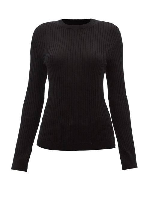 Officine Générale - Nico Virgin Wool-blend Crew-neck Sweater Black