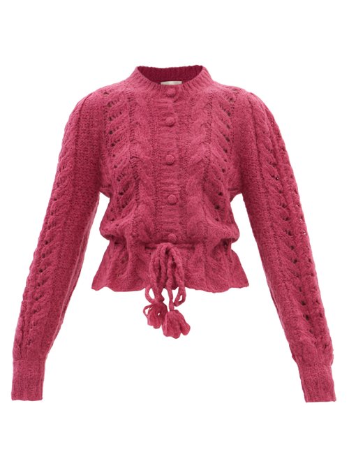Loveshackfancy - Girard Lace-knitted Alpaca-blend Cardigan Pink