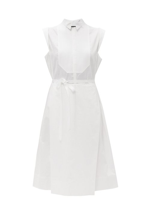 Omer Asim - Pintucked-bib Cotton-poplin Shirt Dress White