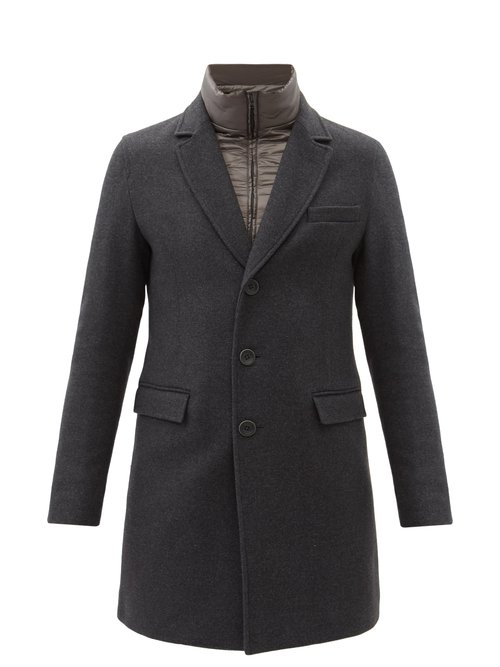 Diagonal Brushed Wool-blend Twill Coat | Smart Closet