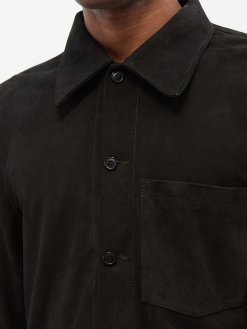 Our Legacy Black Suede Reincarnation Shirt | ModeSens