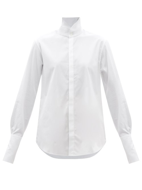 Bourrienne Paris X - Glacier Wing-collar Cotton-poplin Shirt White