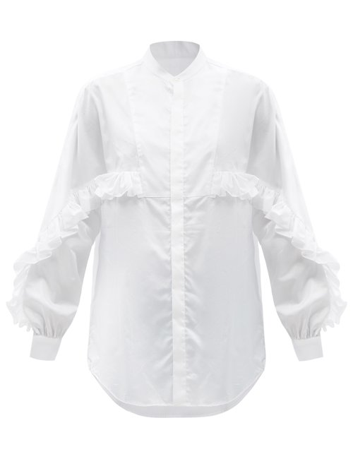 Bourrienne Paris X - Casanova Ruffled Cotton-poplin Shirt White