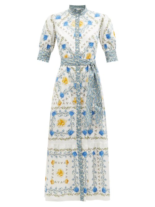 Borgo De Nor - Marni High-neck Floral-print Maxi Dress Blue