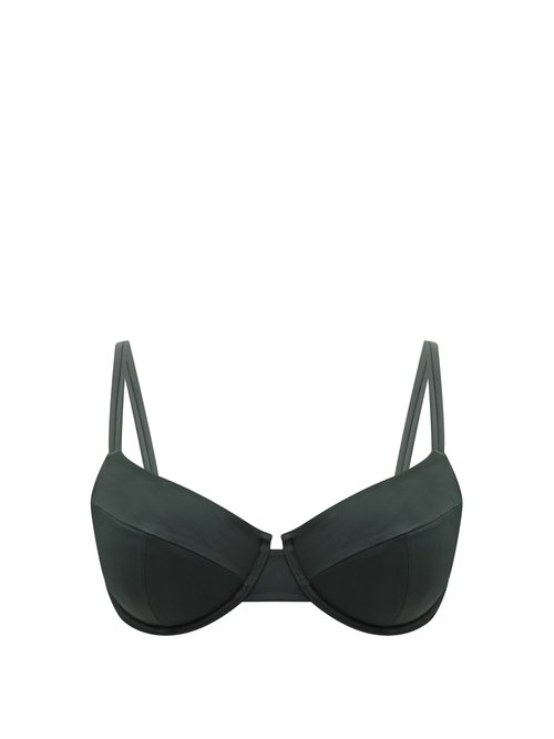 Buy Form And Fold - The Base Underwired D-g Bikini Top Dark Green online - shop best Form and Fold swimwear sales