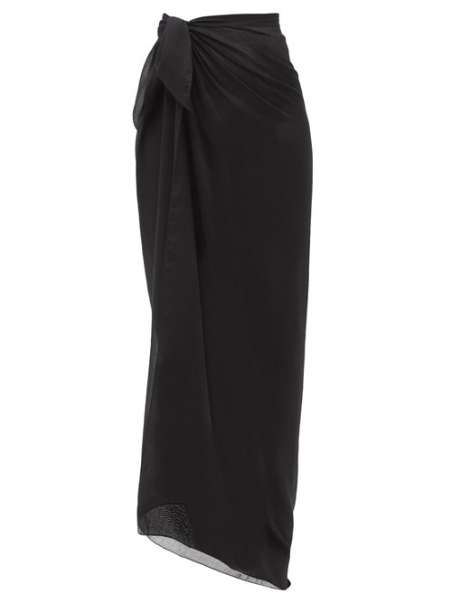 Wardrobe. nyc - Cashmere-blend Voile Sarong Black Beachwear