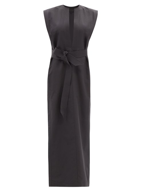 Buy Wardrobe. nyc - Release 06 Belted Cotton Kaftan Dress Black online - shop best WARDROBE.NYC clothing sales