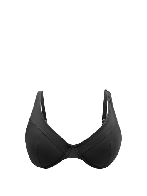 Form And Fold - The Line Underwired D-g Bikini Top Black Beachwear