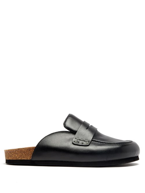 JW Anderson - Backless Leather Loafers Black
