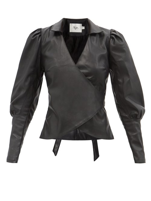 Aje - Idyllic Recycled Faux-leather Top Black