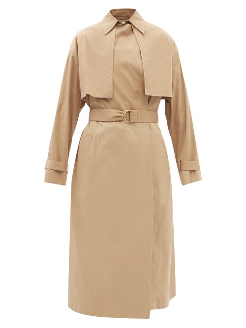Another Tomorrow - Cotton-blend Trench Coat Camel
