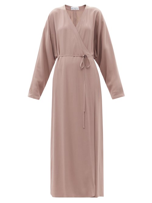 Buy Raey - Dolman-sleeve Side-split Wrap Dress Light Pink online - shop best Raey clothing sales