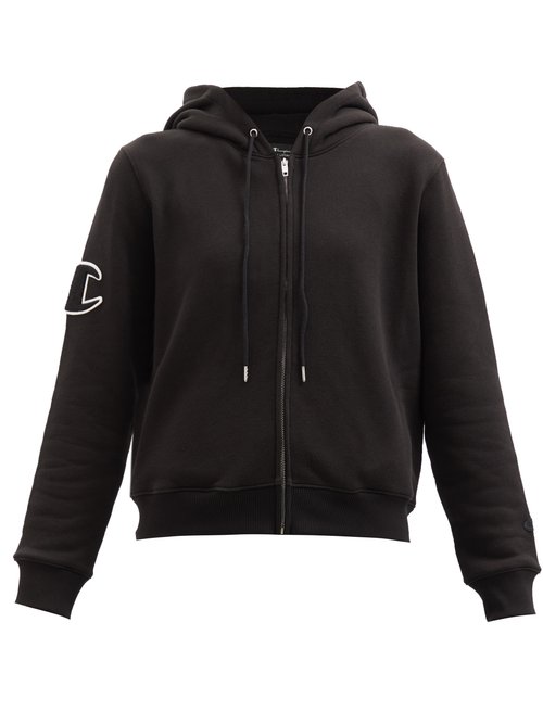 Buy Nili Lotan X Champion - Logo-appliqué Jersey Hooded Sweatshirt Black online - shop best Nili Lotan x Champion 