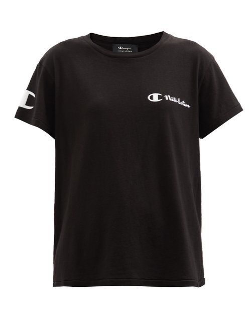 Nili Lotan X Champion - Logo-print Cotton-jersey T-shirt Black