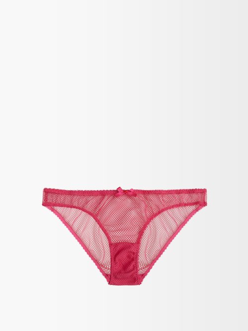 Agent Provocateur Raiven Sheer Fishnet Briefs In Pink | ModeSens