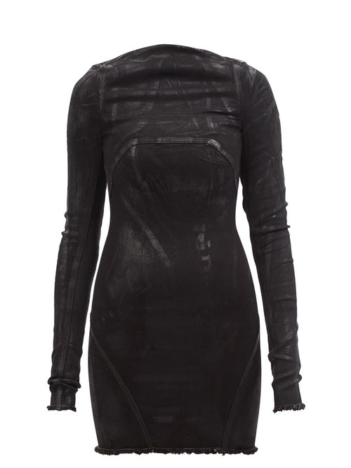 Rick Owens – Al Low-back Painted Cotton-blend Dress Black