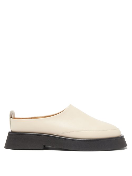 Wandler - Rosa Leather Backless Loafers Cream