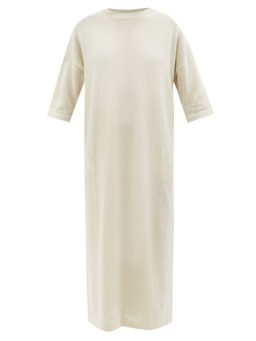 Buy Lauren Manoogian - Facil Alpaca-blend T-shirt Dress Light Beige online - shop best Lauren Manoogian clothing sales