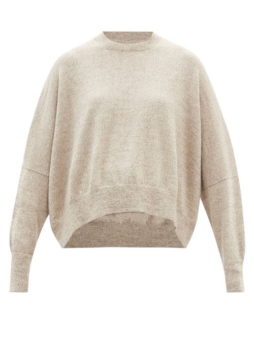 Buy Lauren Manoogian - Curved-hem Alpaca-blend Sweater Beige Melange online - shop best Lauren Manoogian 