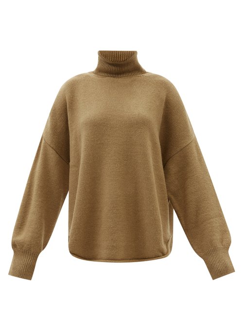 Buy Lauren Manoogian - Roll-neck Alpaca-blend Sweater Camel online - shop best Lauren Manoogian 