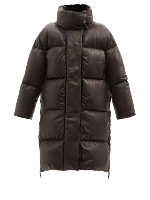 Khaite Leo High-neck Quilted-leather Down Coat