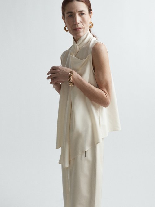 Raey - Knotted-neck Sleeveless Top Ivory
