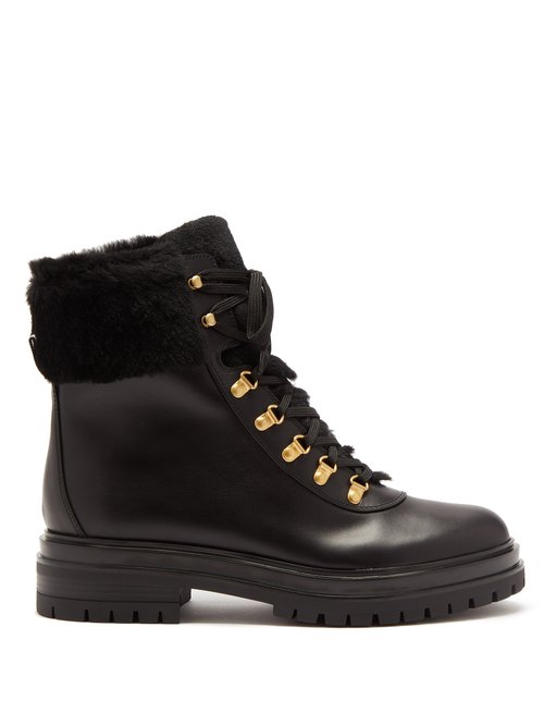 Gianvito Rossi - Alaska Faux-shearling Lined Ankle Boots Black