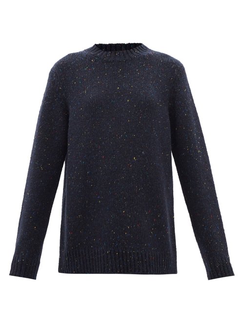 Gabriela Hearst - Alfie Mélange-cashmere Sweater Black Blue