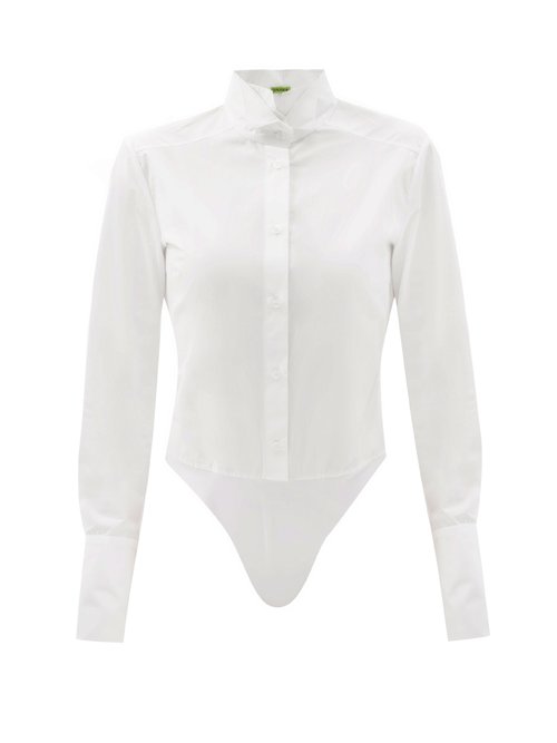 Gauge81 - Pilos Cotton-poplin And Jersey Bodysuit White