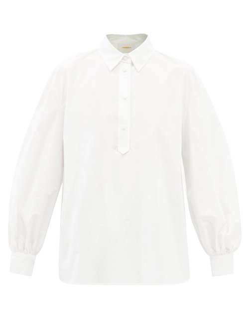 La DoubleJ - Poet Cotton-poplin Shirt White
