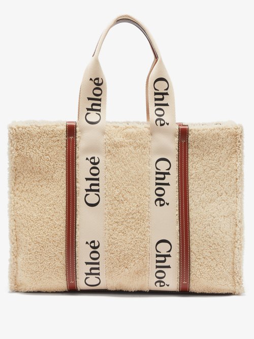 Chloé Woody Shearling Tote Bag