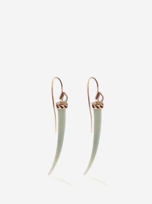 Dezso Deco Jali Topaz & 18kt Rose-gold Earrings