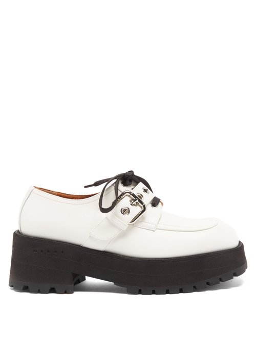 Marni - Exaggerated-sole Leather Loafers White